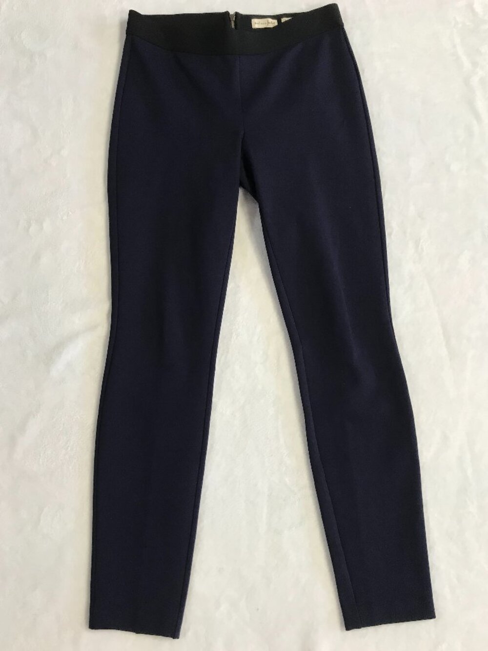 Maison Jules Frankie Super Slim Pants S Navy Blue Low Rise Ponte Rear Zip NWOT